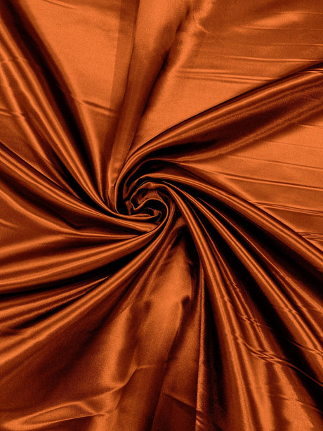Heavy Shiny Bridal Satin Polyester Fabric - Solid Glossy Finish, 58" Width (1 Yard)