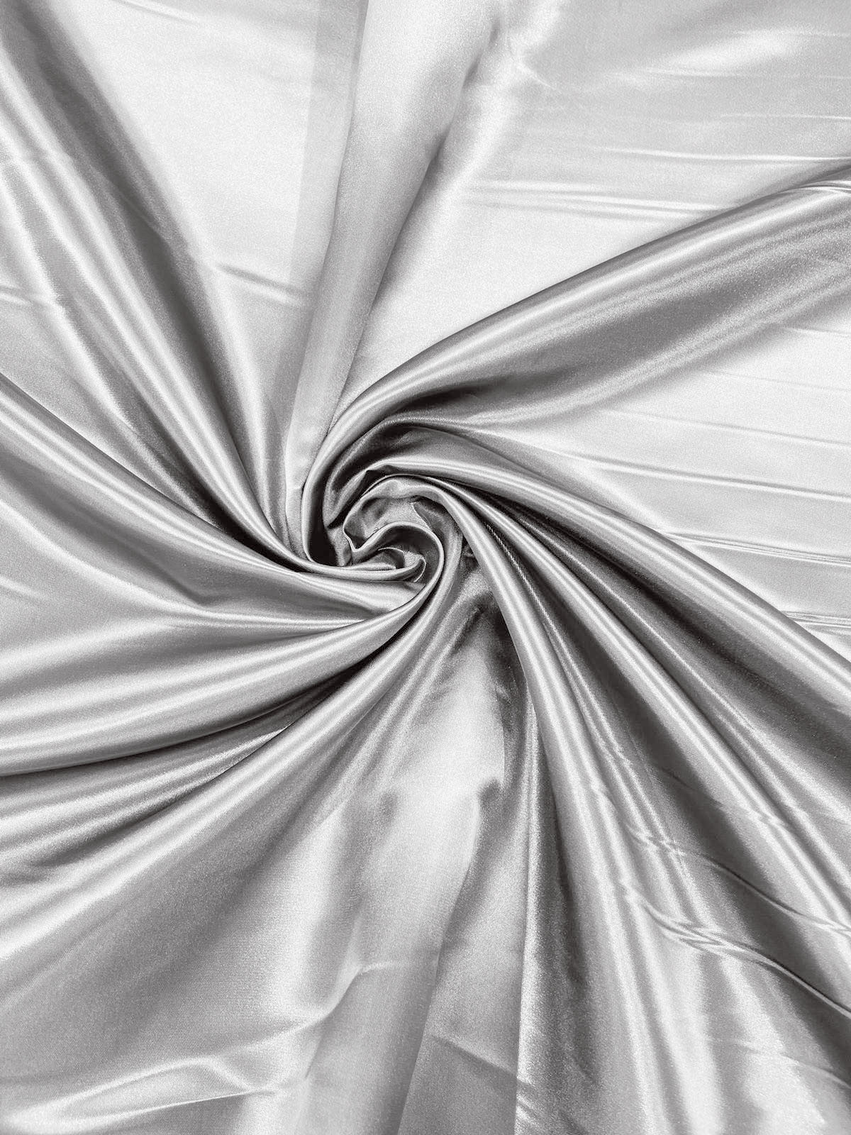 Heavy Shiny Bridal Satin Polyester Fabric - Solid Glossy Finish, 58" Width (1 Yard)