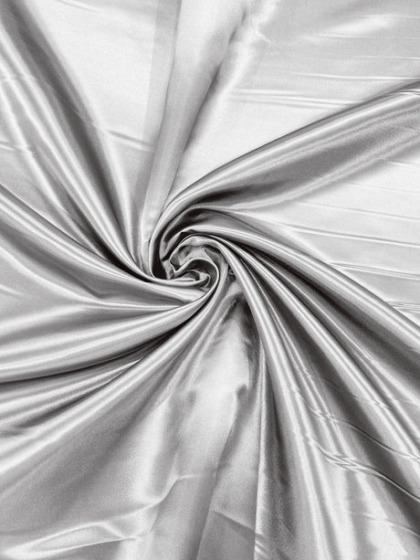 Heavy Shiny Bridal Satin Polyester Fabric - Solid Glossy Finish, 58" Width (1 Yard)
