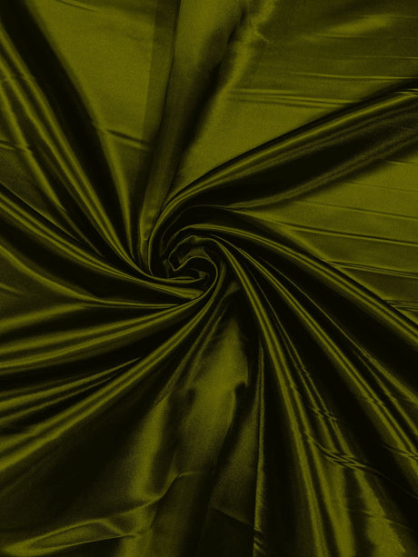 Heavy Shiny Bridal Satin Polyester Fabric - Solid Glossy Finish, 58" Width (1 Yard)