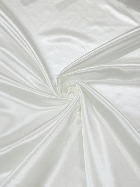 Heavy Shiny Bridal Satin Polyester Fabric - Solid Glossy Finish, 58" Width (1 Yard)