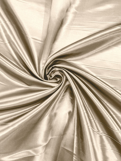 Heavy Shiny Bridal Satin Polyester Fabric - Solid Glossy Finish, 58" Width (1 Yard)