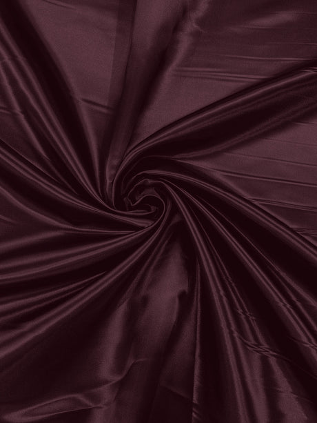 Heavy Shiny Bridal Satin Polyester Fabric - Solid Glossy Finish, 58" Width (1 Yard)