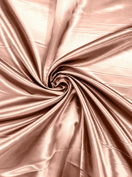 Heavy Shiny Bridal Satin Polyester Fabric - Solid Glossy Finish, 58" Width (1 Yard)