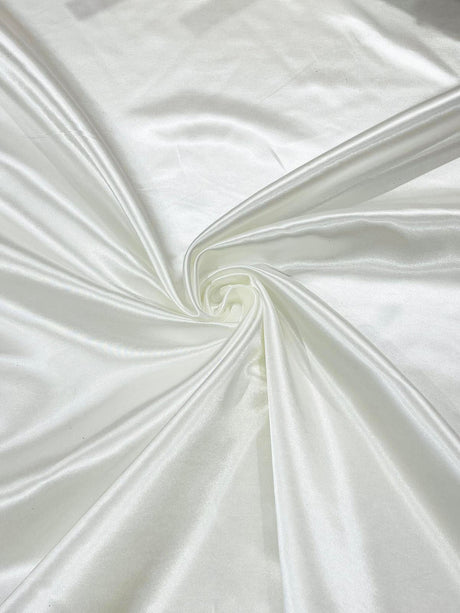 Heavy Shiny Bridal Satin Polyester Fabric - Solid Glossy Finish, 58" Width (1 Yard)
