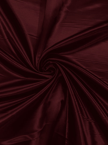 Heavy Shiny Bridal Satin Polyester Fabric - Solid Glossy Finish, 58" Width (1 Yard)