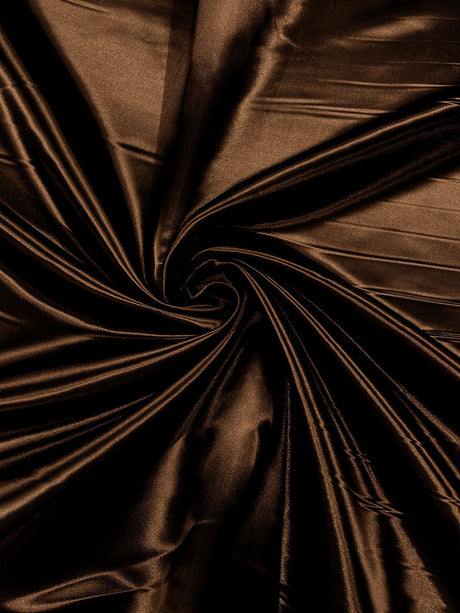 Heavy Shiny Bridal Satin Polyester Fabric - Solid Glossy Finish, 58" Width (1 Yard)