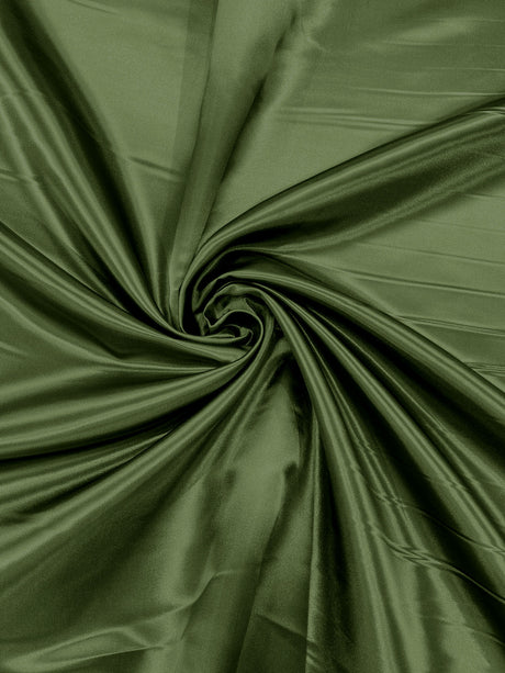 Heavy Shiny Bridal Satin Polyester Fabric - Solid Glossy Finish, 58" Width (1 Yard)