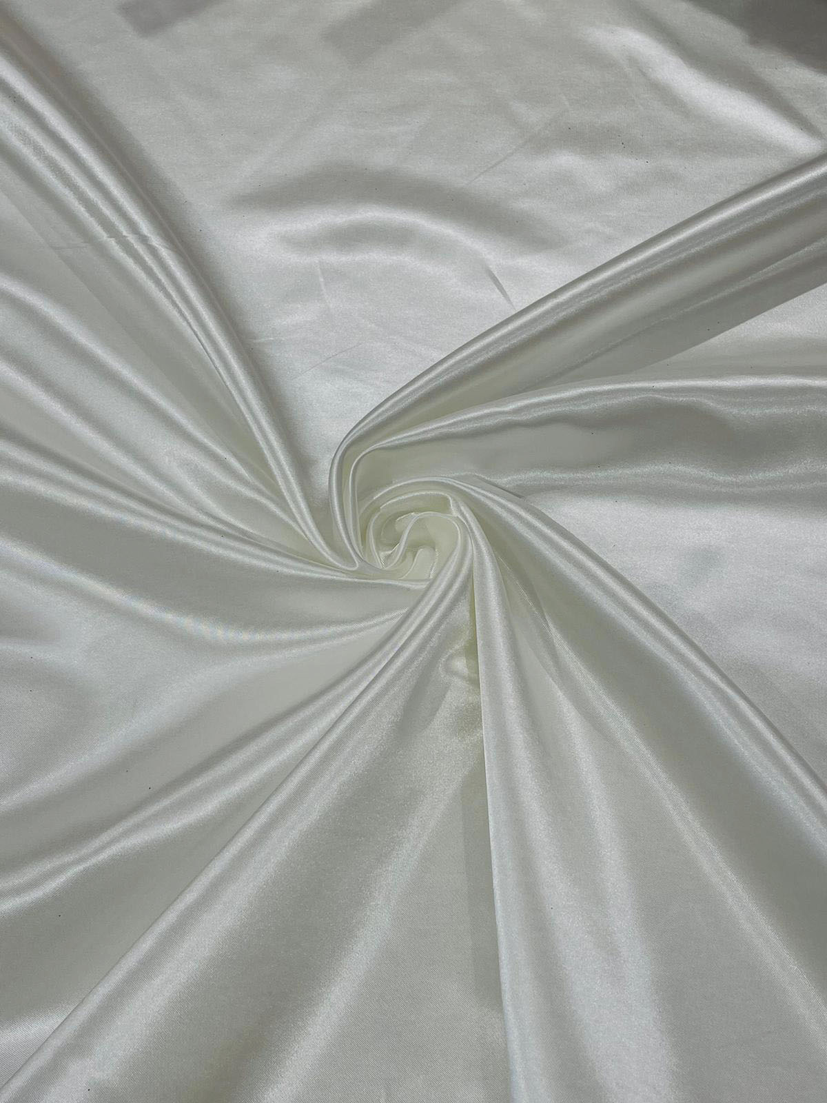 Heavy Shiny Bridal Satin Polyester Fabric - Solid Glossy Finish, 58" Width (1 Yard)