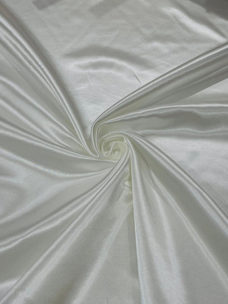 Heavy Shiny Bridal Satin Polyester Fabric - Solid Glossy Finish, 58" Width (1 Yard)