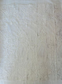 Heavy Damask Beaded Lace Polyester Fabric - Beaded Damask Floral Lace, 50-54" Width (1 Yard)