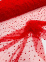 Heavy Scattered Pearls Studded Mesh Pearl Mesh Fabric - Scattered Pearls, 58" Wide (1 Yard)