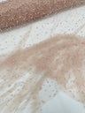 Heavy Scattered Pearls Studded Mesh Pearl Mesh Fabric - Scattered Pearls, 58" Wide (1 Yard)