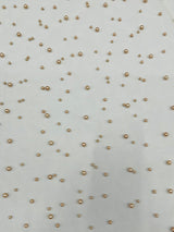 Heavy Scattered Pearls Studded Mesh Pearl Mesh Fabric - Scattered Pearls, 58" Wide (1 Yard)