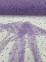 Heavy Scattered Pearls Studded Mesh Pearl Mesh Fabric - Scattered Pearls, 58" Wide (1 Yard)