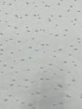Heavy Scattered Pearls Studded Mesh Pearl Mesh Fabric - Scattered Pearls, 58" Wide (1 Yard)