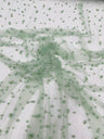 Heavy Scattered Pearls Studded Mesh Pearl Mesh Fabric - Scattered Pearls, 58" Wide (1 Yard)