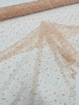 Heavy Scattered Pearls Studded Mesh Pearl Mesh Fabric - Scattered Pearls, 58" Wide (1 Yard)