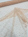 Heavy Scattered Pearls Studded Mesh Pearl Mesh Fabric - Scattered Pearls, 58" Wide (1 Yard)