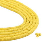 Heishi Polymer Clay Disc Beads 6mm - Bright Yellow (3200 beads - 10 Strands 15")