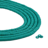 Heishi Polymer Clay Disc Beads 6mm - Emerald Green (3200 beads - 10 Strands 15")