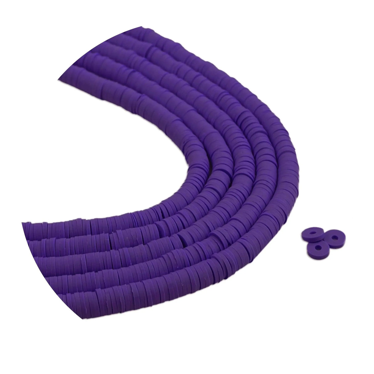 Heishi Polymer Clay Disc Beads 6mm - Enchanted Purple (3200 beads - 10 Strands 15")