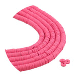 Heishi Polymer Clay Disc Beads 6mm - Flamingo Pink (3200 beads - 10 Strands 15")