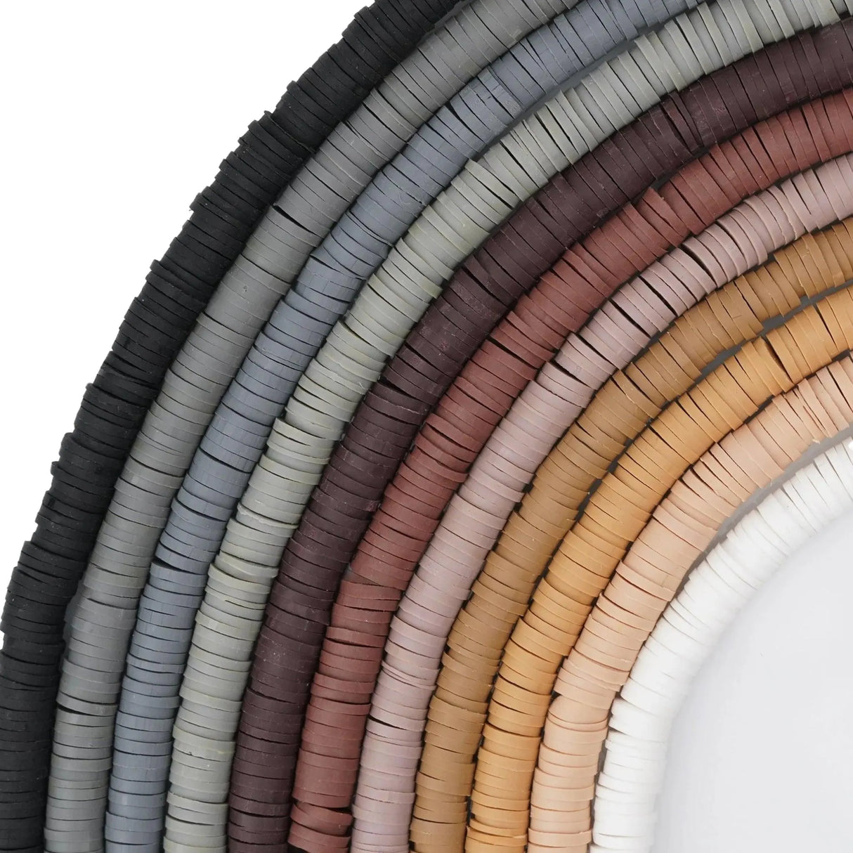 Heishi Polymer Clay Disc Beads 6mm - Gray (3200 beads - 10 Strands 15")