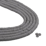 Heishi Polymer Clay Disc Beads 6mm - Gray (3200 beads - 10 Strands 15")