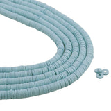 Heishi Polymer Clay Disc Beads 6mm - Light Blue (3200 beads - 10 Strands 15")