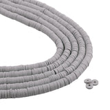Heishi Polymer Clay Disc Beads 6mm - Light Gray (3200 beads - 10 Strands 15")