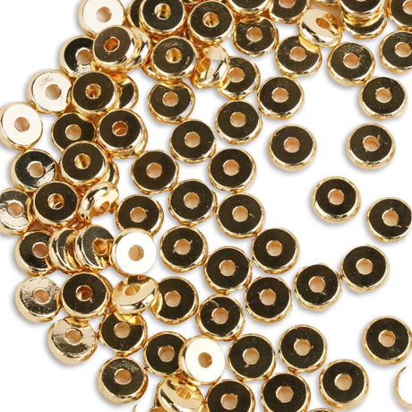 Heishi Metal Disc Beads 6mm - Gold (100 per Bag)