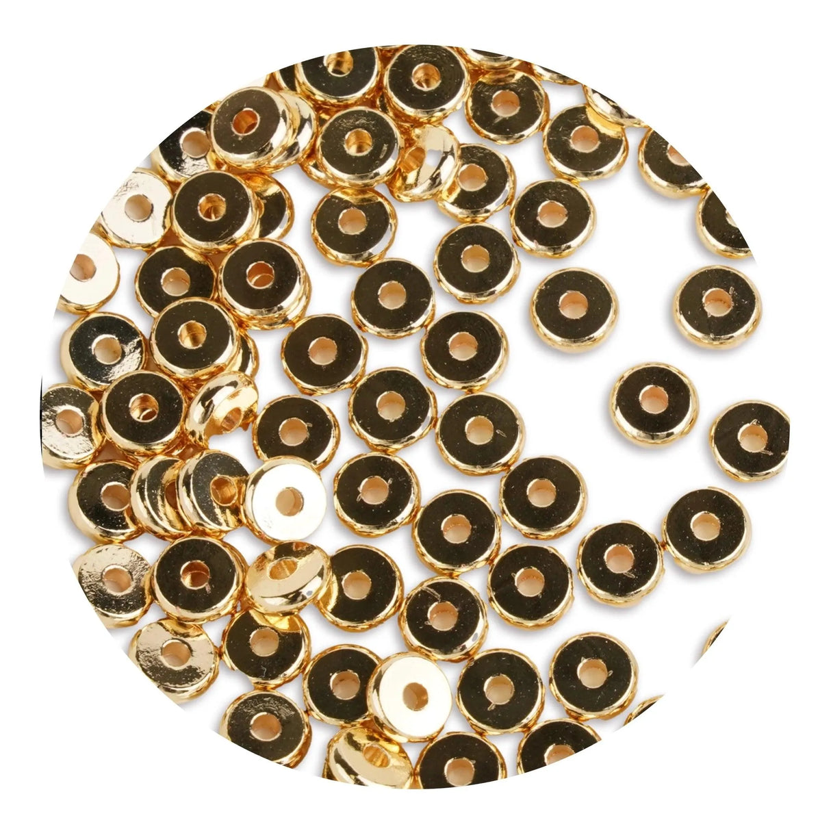Heishi Metal Disc Beads 6mm - Gold (100 per Bag)