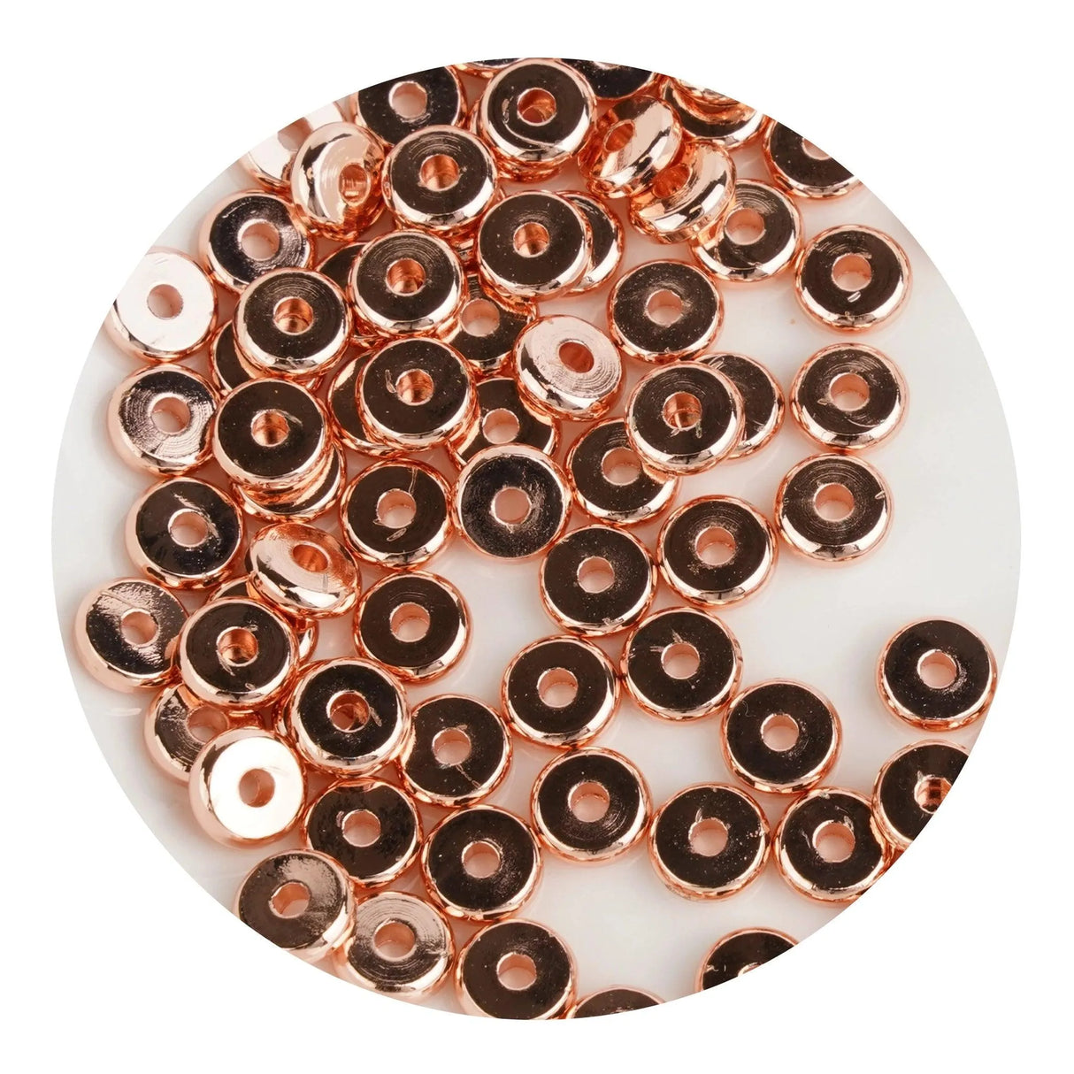 Heishi Metal Disc Beads 6mm - Rose Gold (100 per Bag)