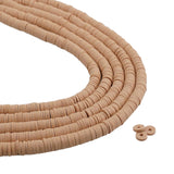 Heishi Polymer Clay Disc Beads 6mm - Oat Brown (3200 beads - 10 Strands 15")