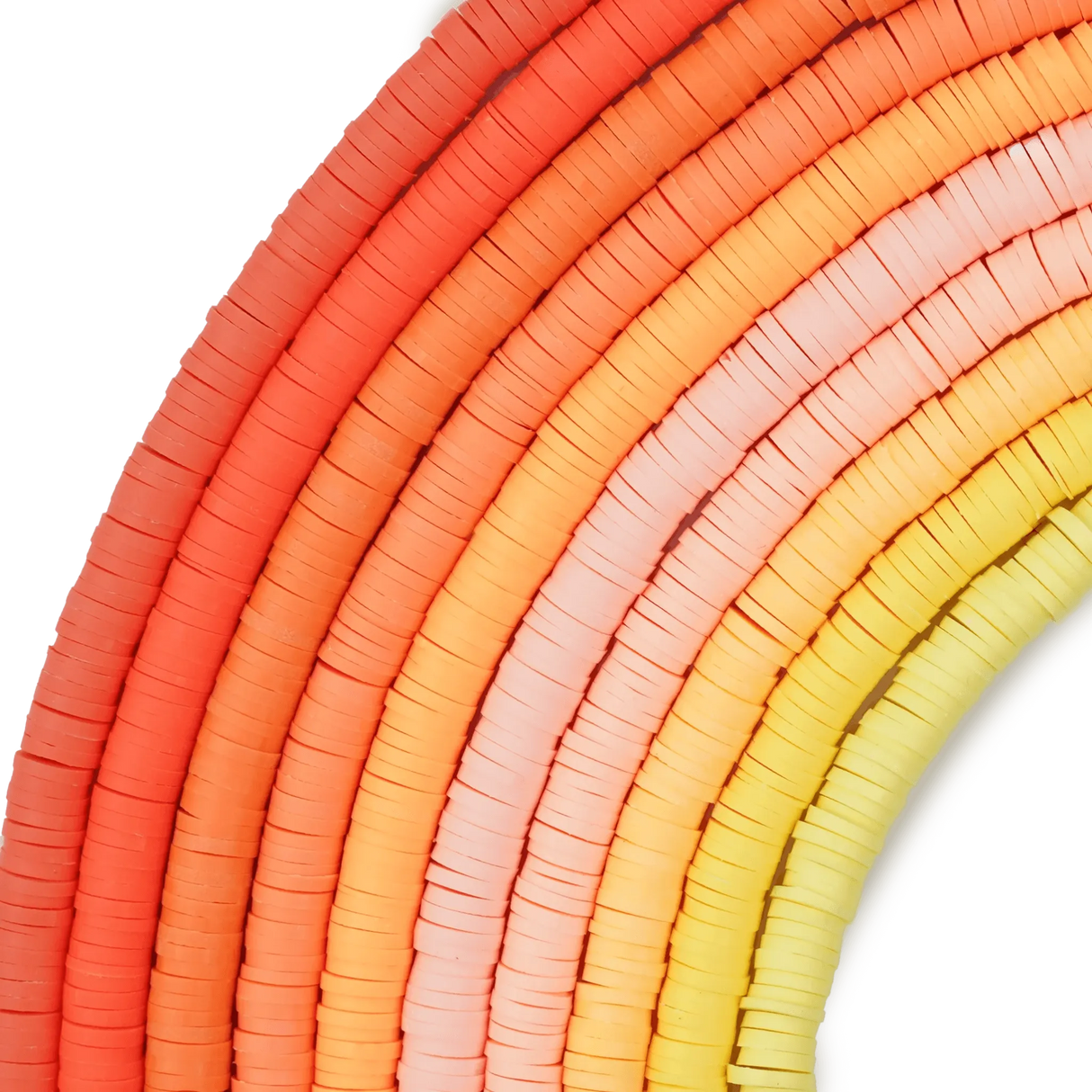 Heishi Polymer Clay Disc Beads 6mm- Orange (3200 beads - 10 Strands 15")