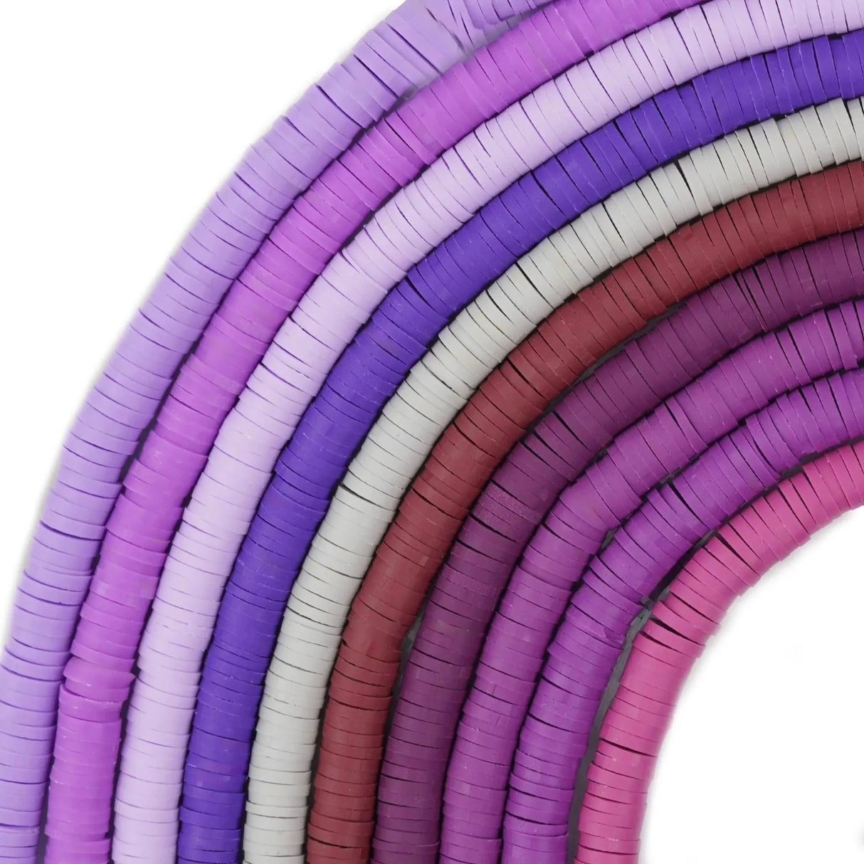Heishi Polymer Clay Disc Beads 6mm- Purple (3200 beads - 10 Strands 15")