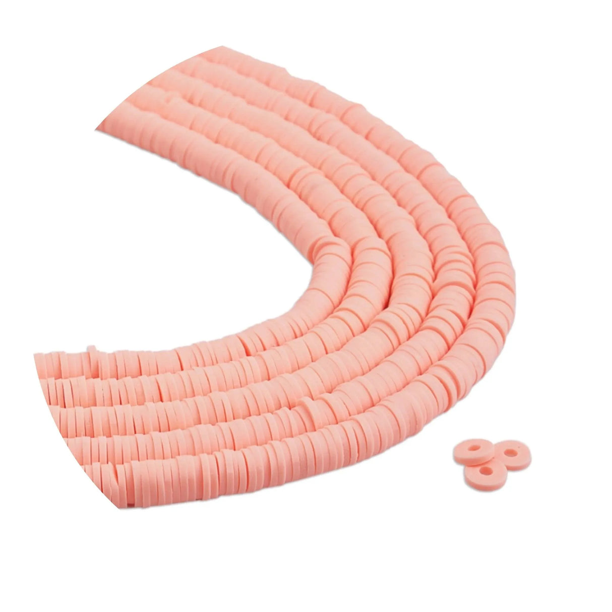Heishi Polymer Clay Disc Beads 6mm - Salmon (3200 beads - 10 Strands 15")