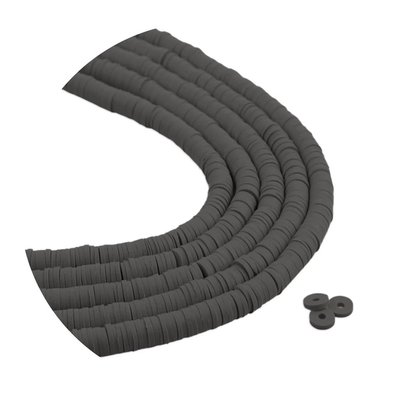 Heishi Polymer Clay Disc Beads 6mm - Slate Gray (3200 beads - 10 Strands 15")