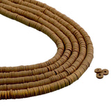 Heishi Polymer Clay Disc Beads 6mm - Spiced Brown (3200 beads - 10 Strands 15")