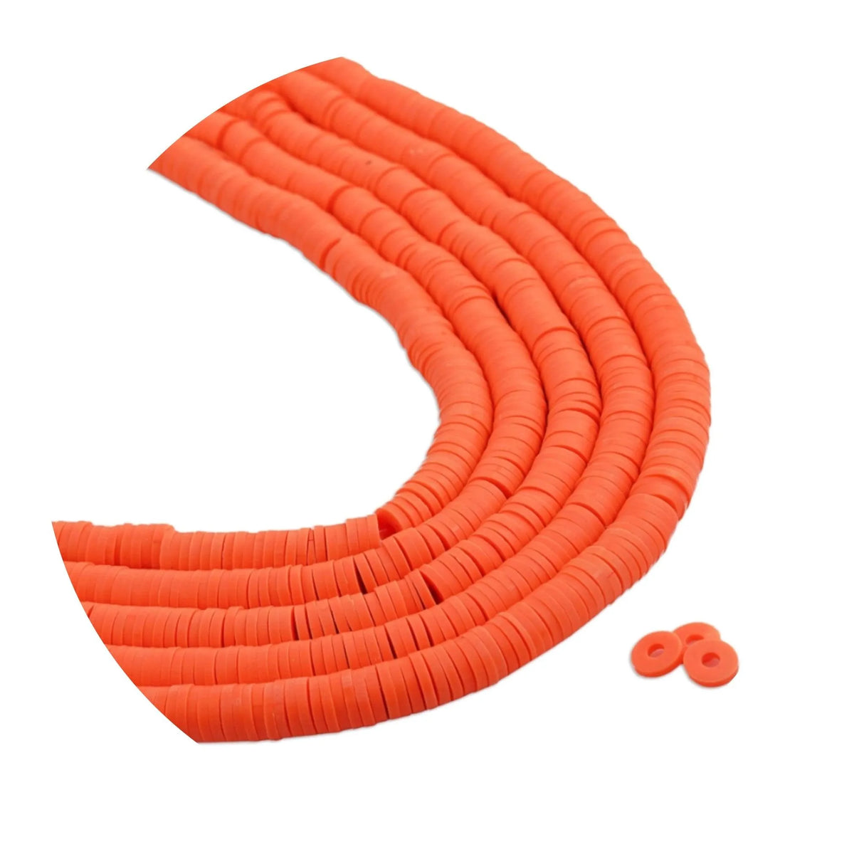 Heishi Polymer Clay Disc Beads 6mm - Sunrise Orange (3200 beads - 10 Strands 15")