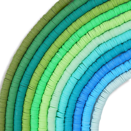 Heishi Polymer Clay Disc Beads 6mm - Teal (3200 beads - 10 Strands 15")