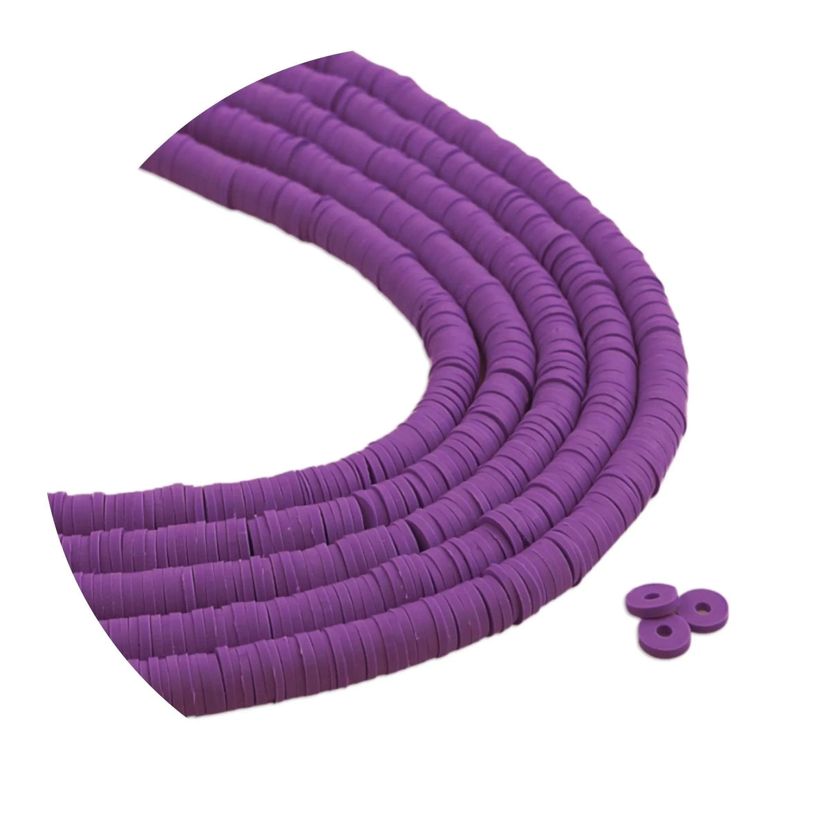 Heishi Polymer Clay Disc Beads 6mm - Violet (3200 beads - 10 Strands 15")