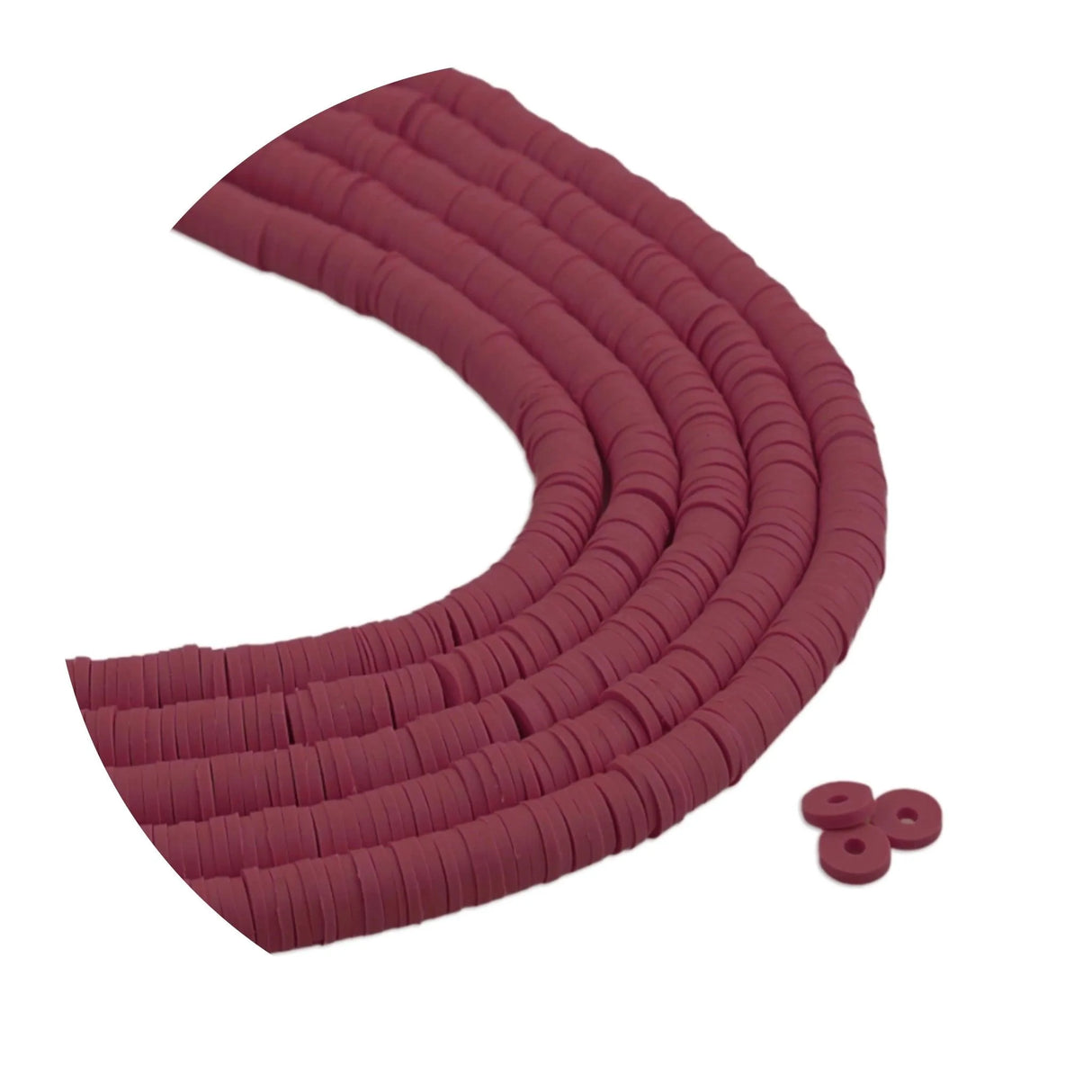 Heishi Polymer Clay Disc Beads 6mm - Wine Red (3200 beads - 10 Strands 15")