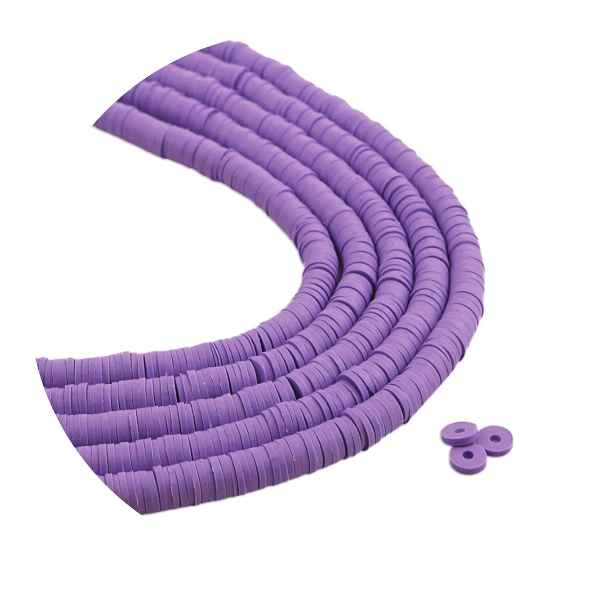 Heishi Polymer Clay Disc Beads 6mm- Wisteria Purple (3200 beads - 10 Strands 15")