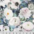 Digital Cuddle Fabric White Blooming Buds