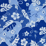 Microfiber Boardshort Fabric Shades of Blue Hibiscus Floral