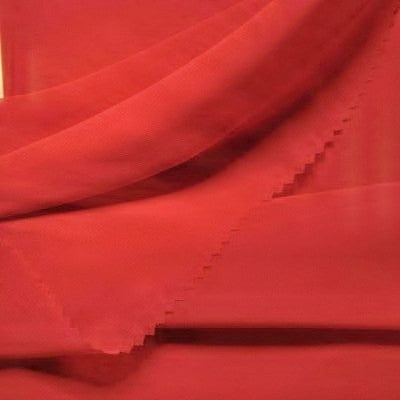 Chiffon Red 100 Percent Polyester Fabric - Red Sheer, 58/60" Width (1 Yard)