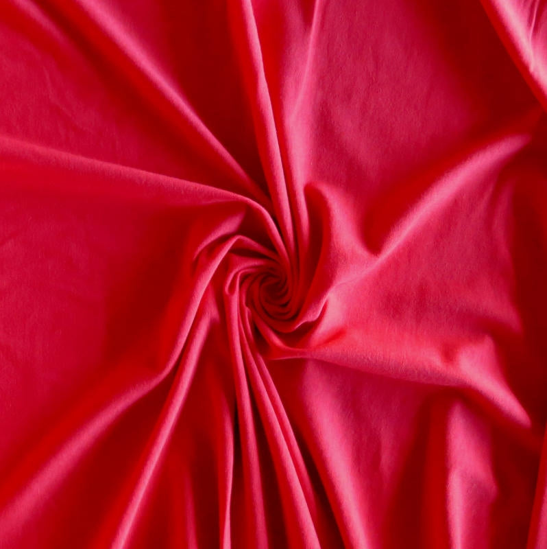 Bamboo Organic Cotton Spandex Jersey Knit Fabric - High Risk Red