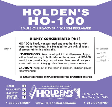 HO-100 Emulsion Remover Emulsion Remover Fabric - Purple Liquid, Highly Concentrated, 8Oz, Pint, Quart, Gallon, 5 Gallon (1 Unit)